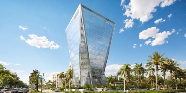 邁阿密金融新地標(biāo)封頂，造型如“倒金字塔”